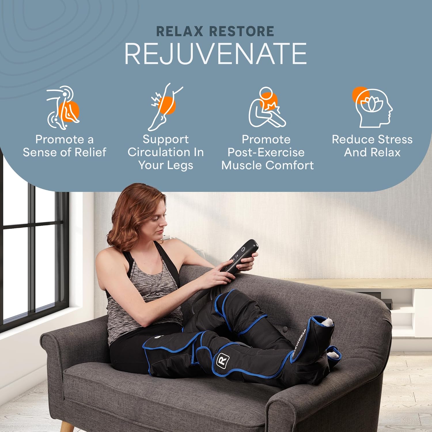 LifePro Leg Massager for Circulation and Pain Relief -Certified Leg Compression Massage Boots with Heat, Foot and Calf Massage, Recovery Machine with 5 Modes and 2 Extension Wraps - Image 2