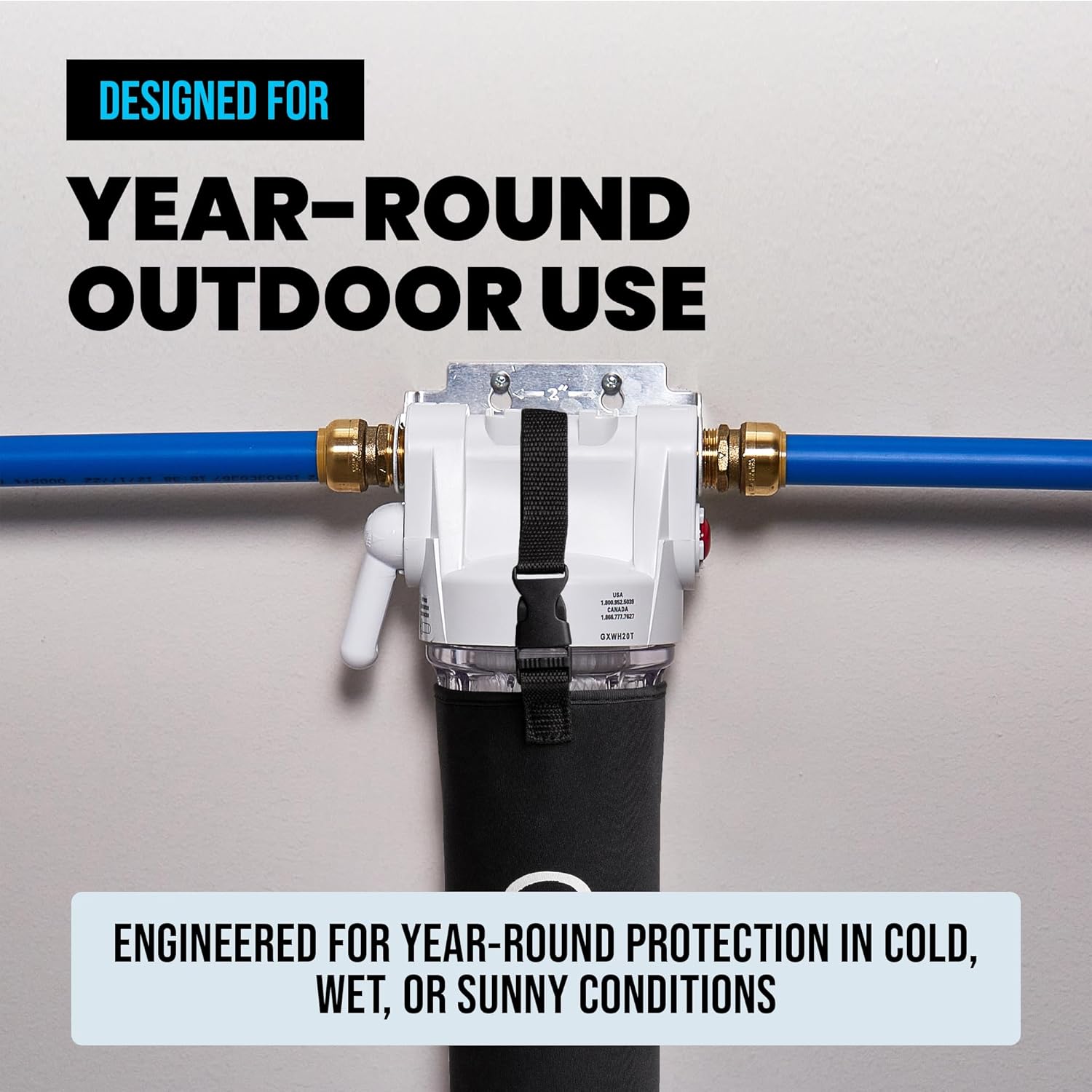 Cold Plunge Insulated Filter Housing Sleeve - ChillGuard Neoprene Insulated Filter Housing Cover for GE GXWH20T - Insulates Cold Plunge, Ice Bath Filter Housings - Image 4