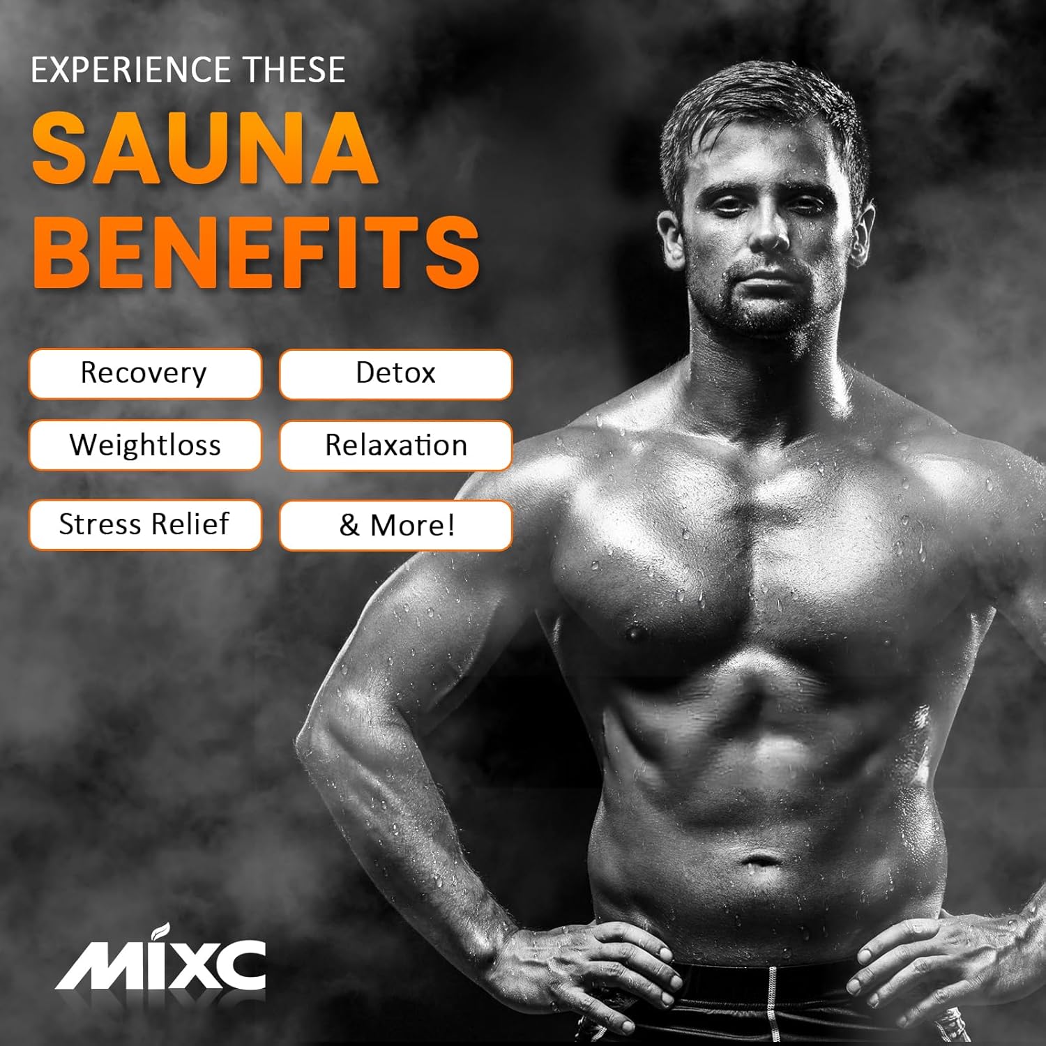 MIXC Full Body Portable Personal Saunas Box for Home, 2 Person Steam Sauna at Home Spa with 2.6L & 1500W, Two-Person with 2 Foldable Chairs, Remote Control, Home Sauna for Gym, Black - Image 3