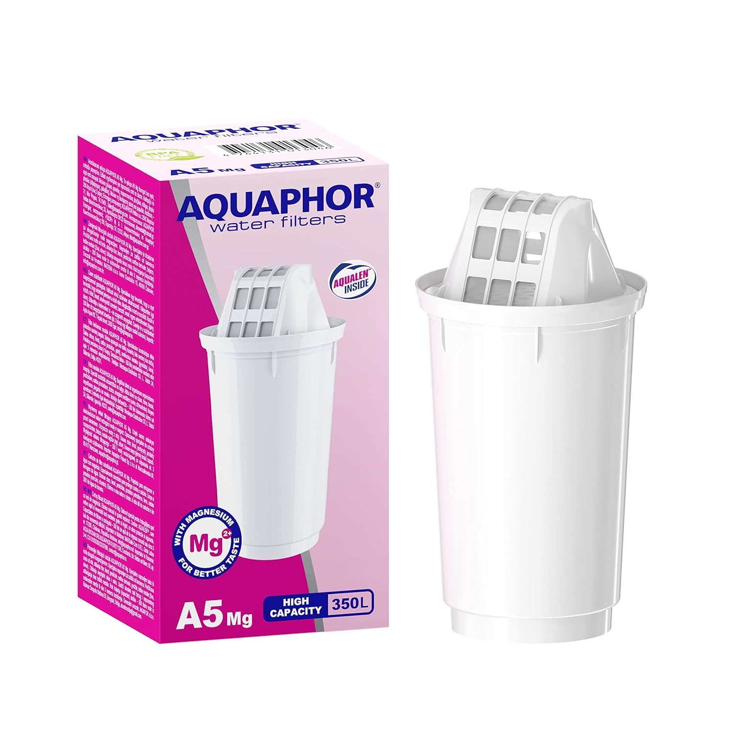AQUAPHOR Smile Water Filter Jug - 2.9L, Fits Fridge Doors, Lightweight, Space-saving, Includes 1 x A5 350L Filter with added Magnesium, Reduces Limescale, Chlorine, Microplastics - White - Image 7
