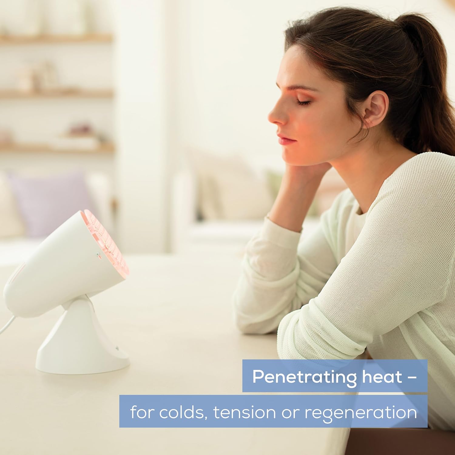 Beurer IL11 Infrared Heat Lamp | Warm, soothing infrared light | Helps ease muscle aches and joint stiffness | Speed recovery from the common cold | Improve complexion | With 5 angles of inclination - Image 2