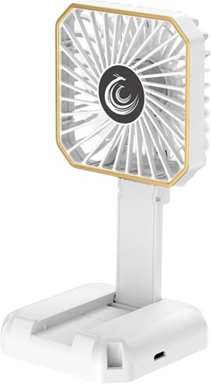 Hand Held Fan, Folding Neck and Des...