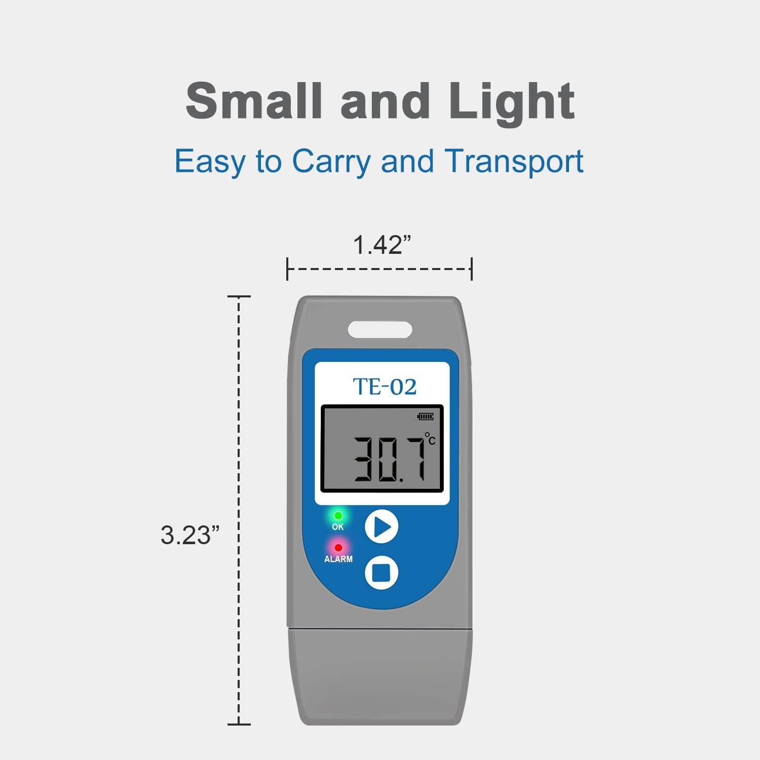 ThermElc TE‑02 Grey Temperature Data Logger, Auto PDF/CSV Reports, Reusable USB Recorder with Calibration Certificate, Multi‑Device Comparison, Pharmacy Fridge Thermometer - Image 9