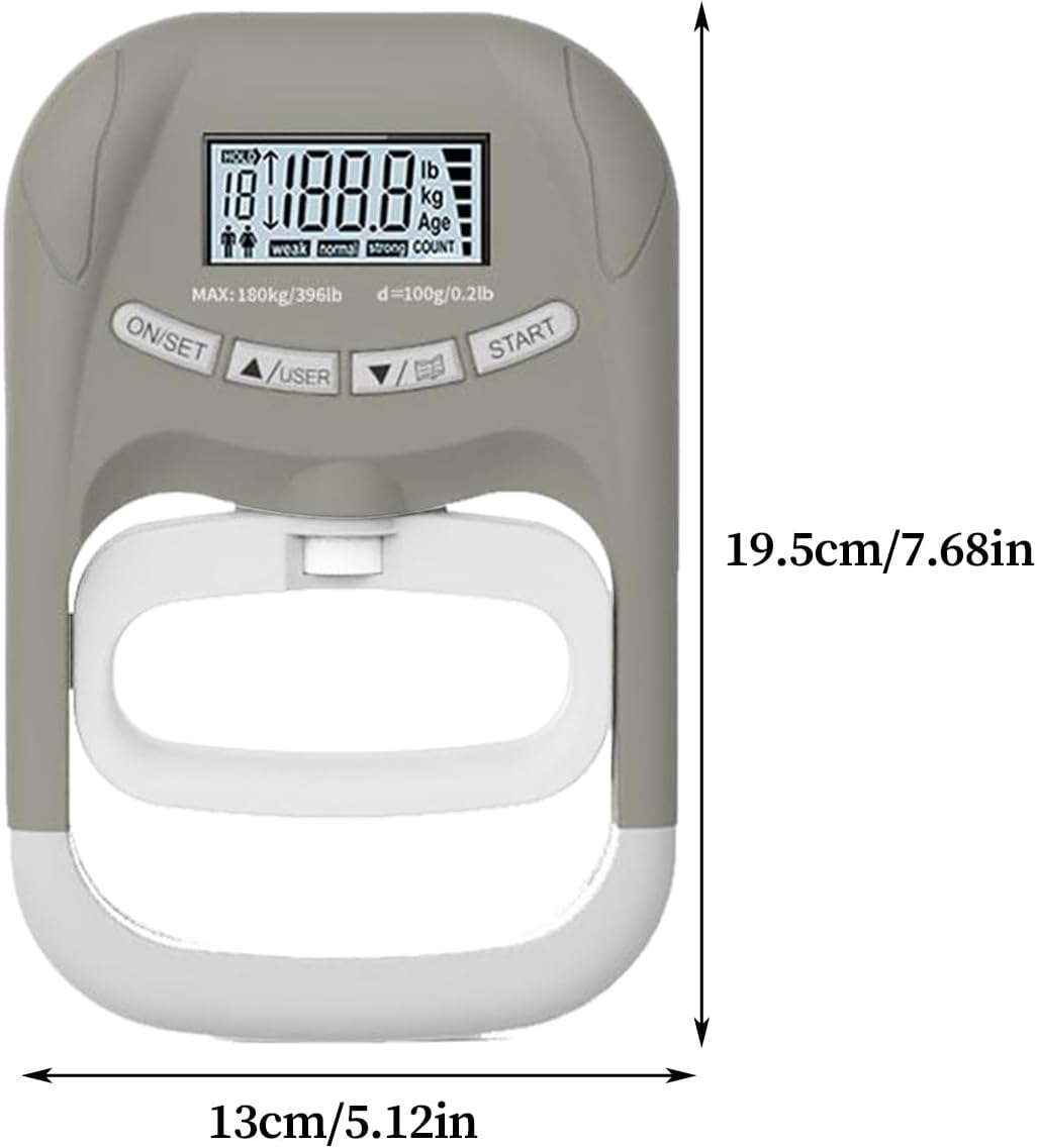 Hand Grip Tester - Digital Hand Dynamometer, Grip Strength Measurement Tool, Handheld Strengthening Equipment, LCD Backlit Results Tracking, Forearm Strength Trainer for Fitness Gym - Image 2