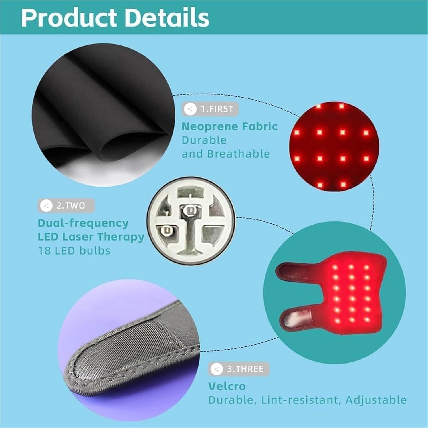 Red Light Therapy Belt for Pets, Portable Timing Anti-Licking Infrared Red Light Therapy Device Suitable for Pets to Relieve Joint and Back Pain - Image 2