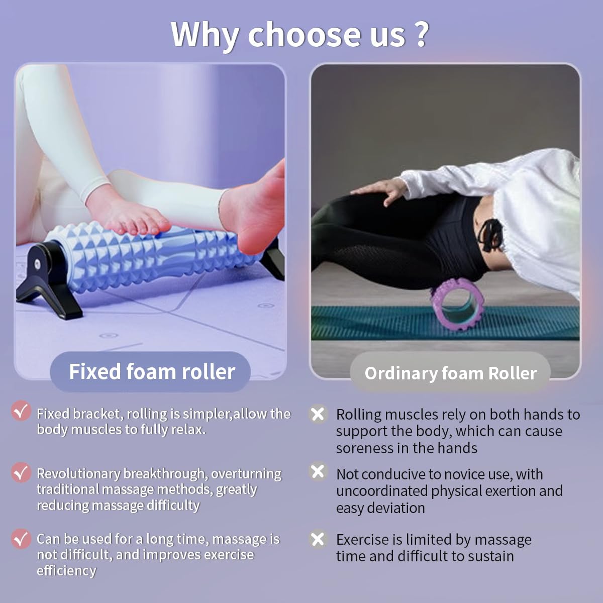 Foam Roller for Muscle Recovery and Exercise, High-Density (Blue) - Image 5