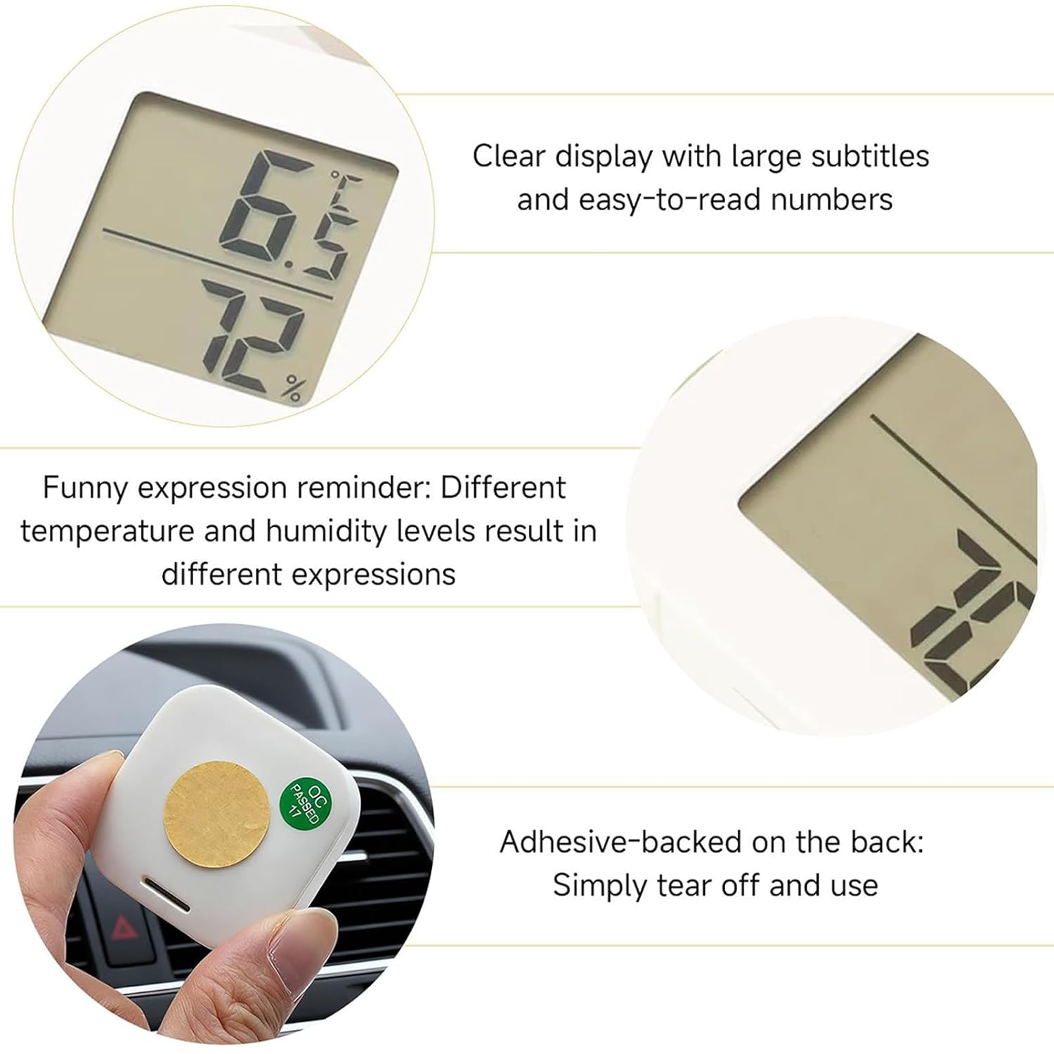 Indoor Moisture Meter - Battery Operated Hydrometer, Temperature Humidity Gauge with Accurate Readings, Terrarium Incubator Greenhouse Monitor, Home Bedroom Garage RV, Indoor Outdoor Room Climate Tool - Image 7