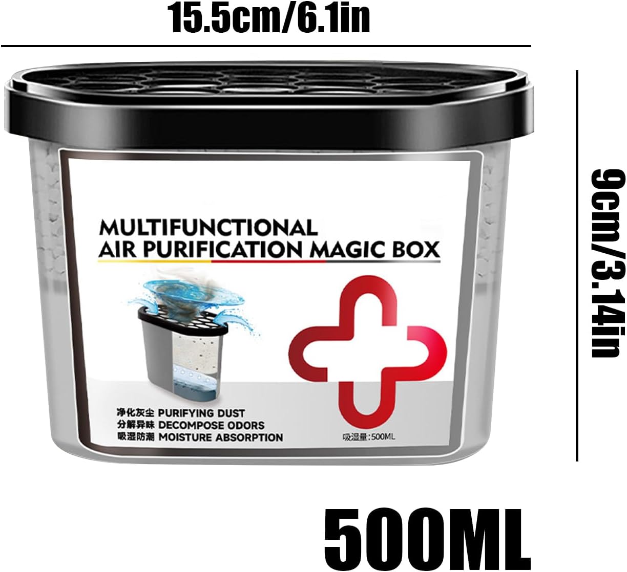 Portable Air Purifier, 500ML Moisture Absorber Box, Non Electric Plant-Based Device with Odor Control, Home Air Accessory, Purifier Box with Compact Design, Bedroom Kitchen for Dorm - Image 6