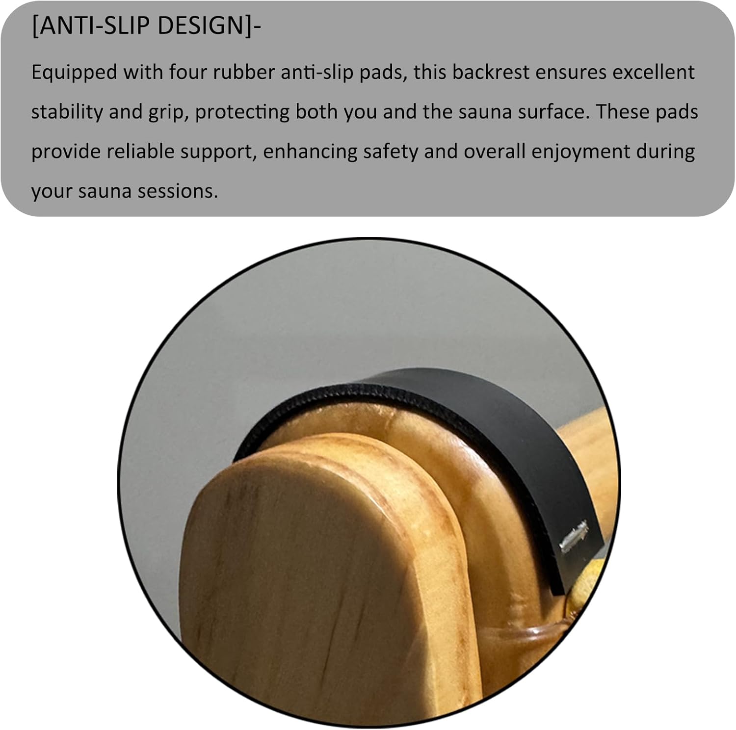 Natural Bamboo Sauna Backrest, More Flexible Than Wood, Better Fits Your Back, Features Anti-Slip Rubber Pad. Sauna Accessory Set (1 Pack) - Image 6