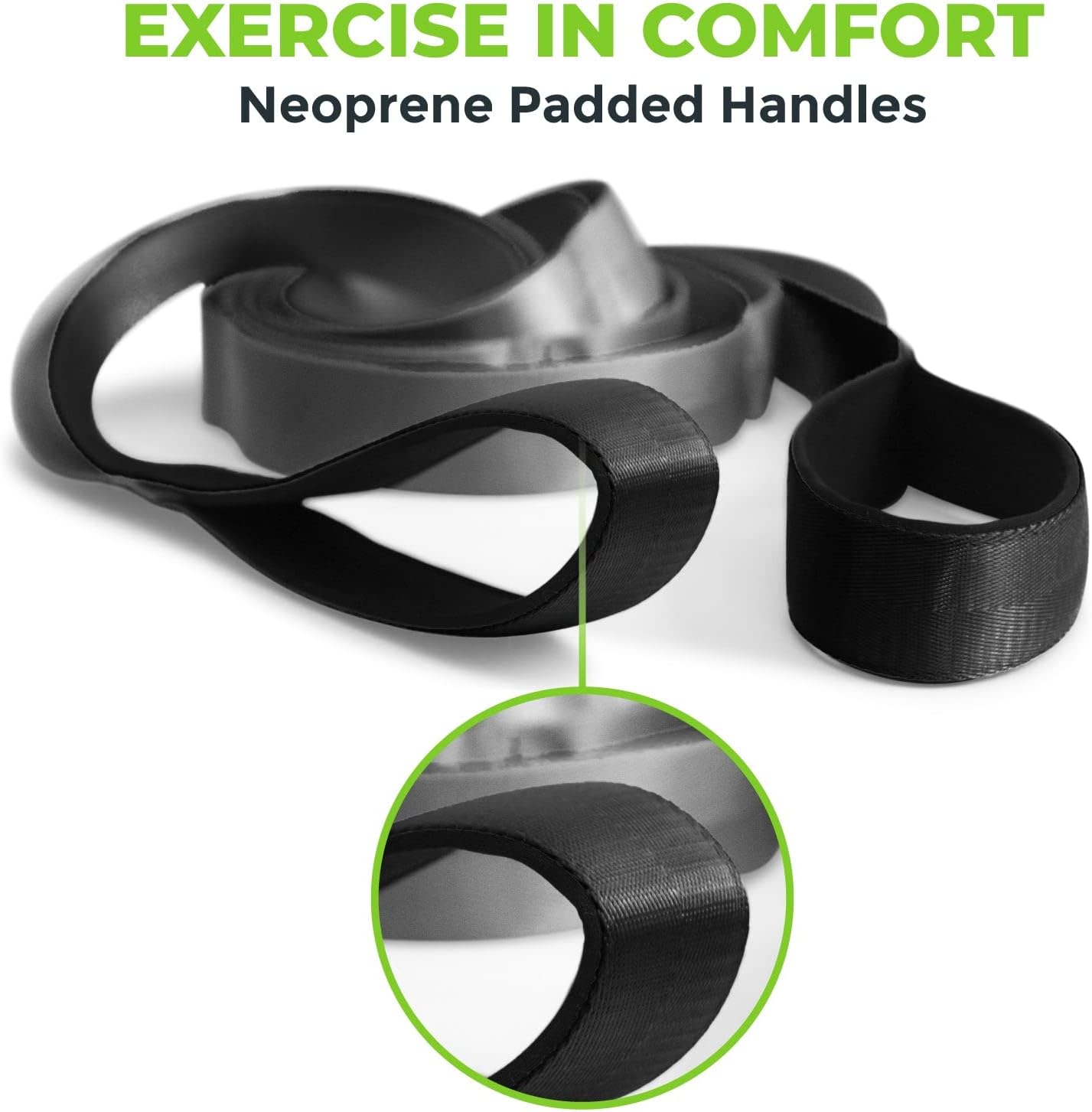 Gradient Fitness Stretching Strap, Premium Quality Multi-Loop Strap, Neoprene Padded Handles, 12 Loops, 1.5" W x 8' L - Image 6