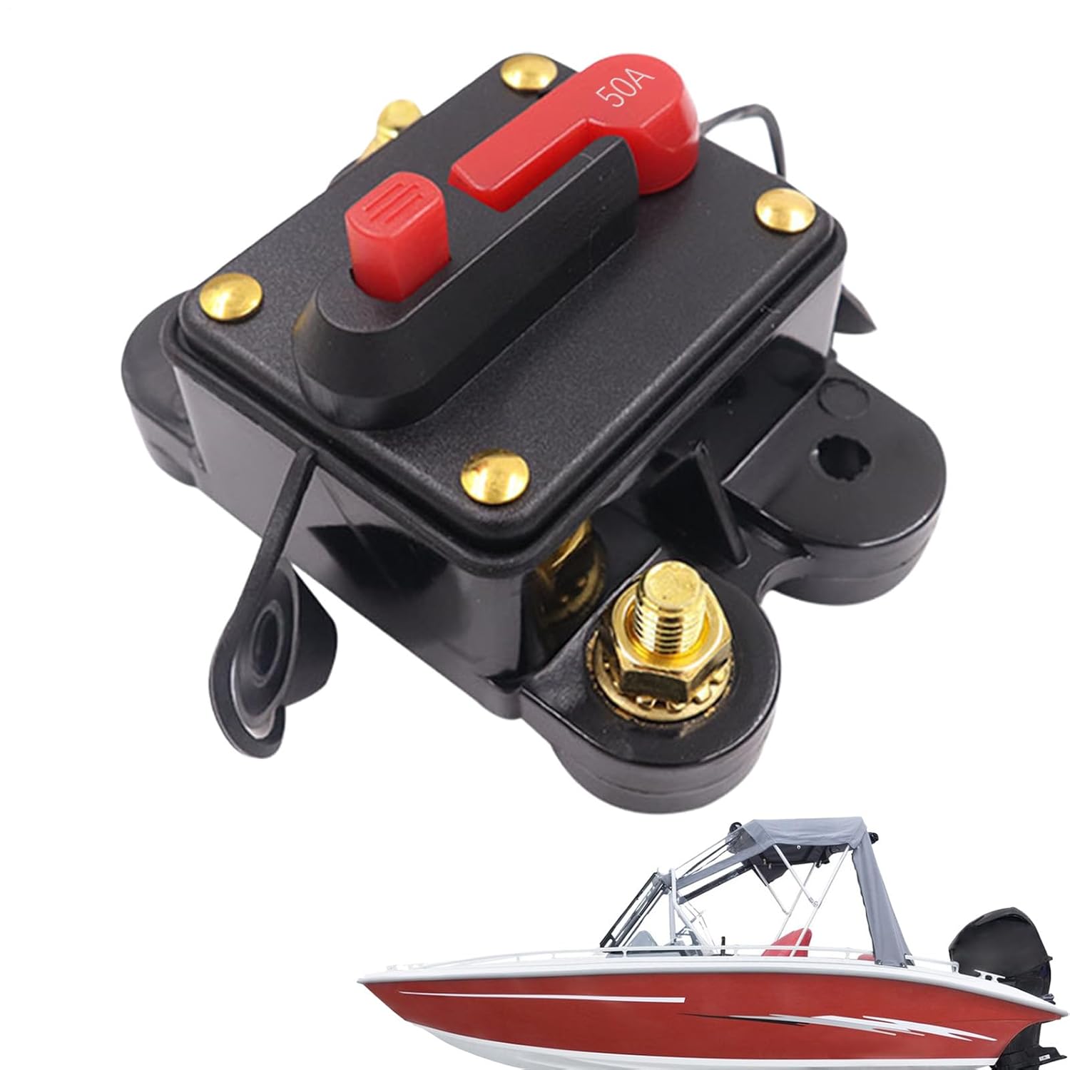 RV Circuit Breaker, Current Protector Shift, Electrical Safety Device with Trip Function for Boat Home Vehicle Outlet, Inspection Engineering Tools, Electrician Marine ATV, for Outdoor Power Control - Image 8