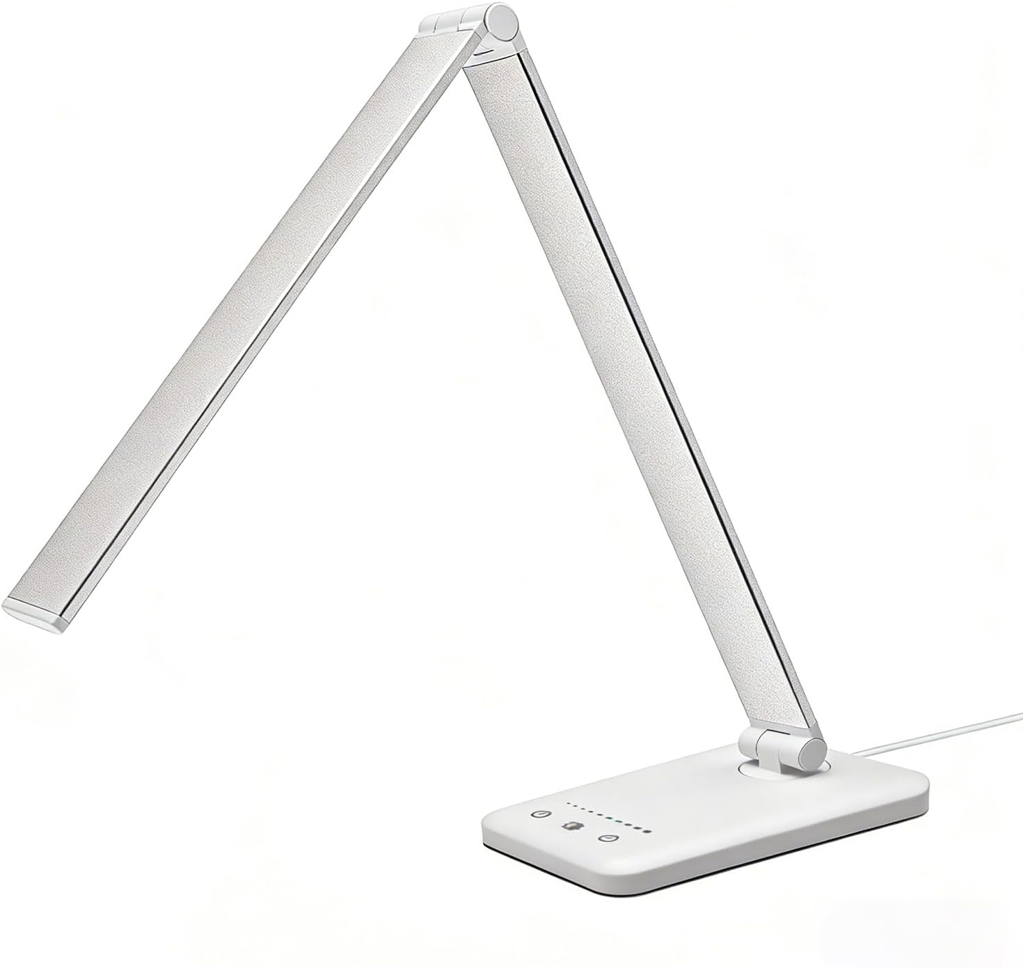 LED Desk Lamp with USB Charging Port, 5 Color Modes, 10 Dimmable Brightness Levels, Eye-Caring Reading Light, Touch Control & 30/60 min Auto Timer, Silver - Image 9