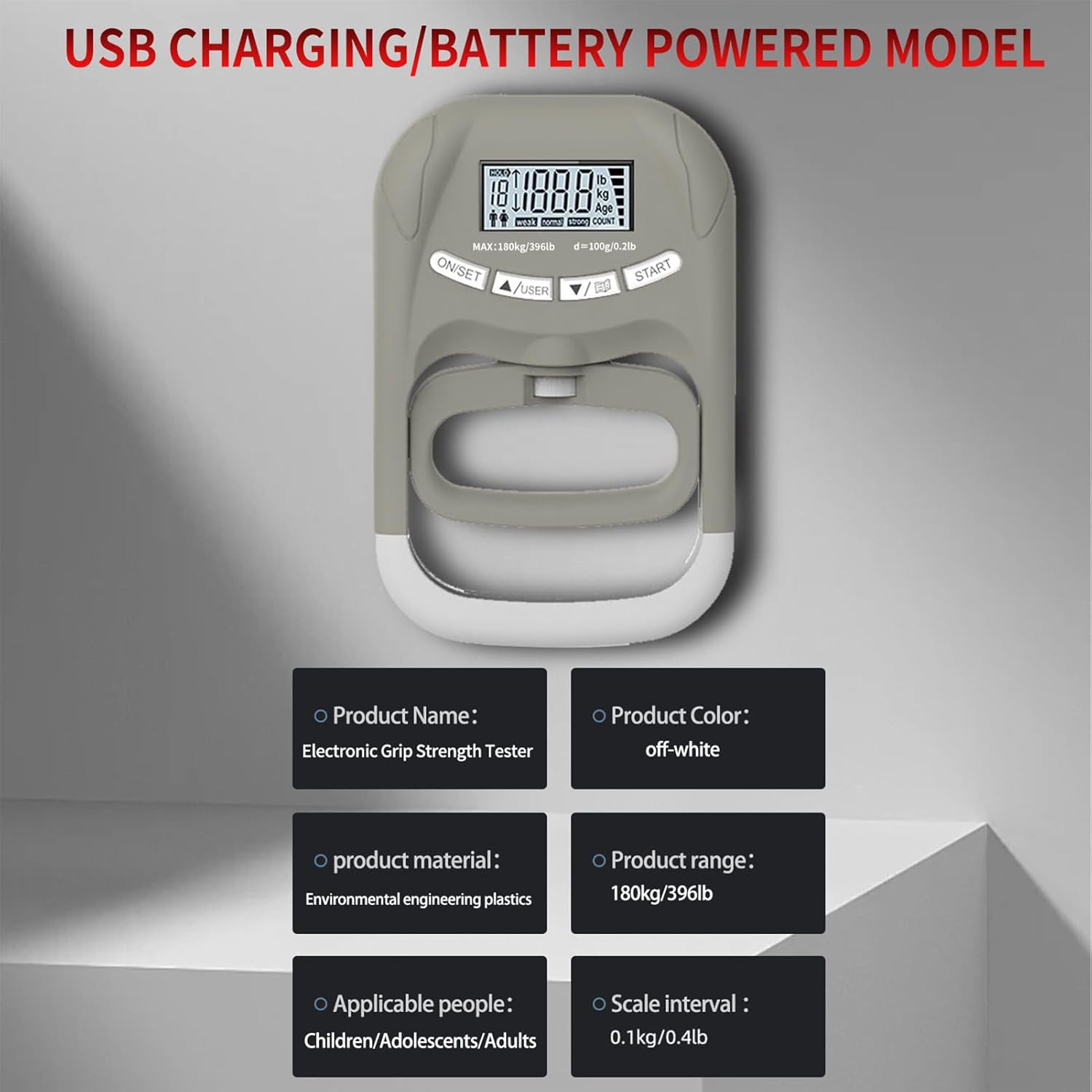 Hand Grip Tester - Digital Hand Dynamometer, Grip Strength Measurement Tool, Handheld Strengthening Equipment, LCD Backlit Results Tracking, Forearm Strength Trainer for Fitness Gym - Image 6