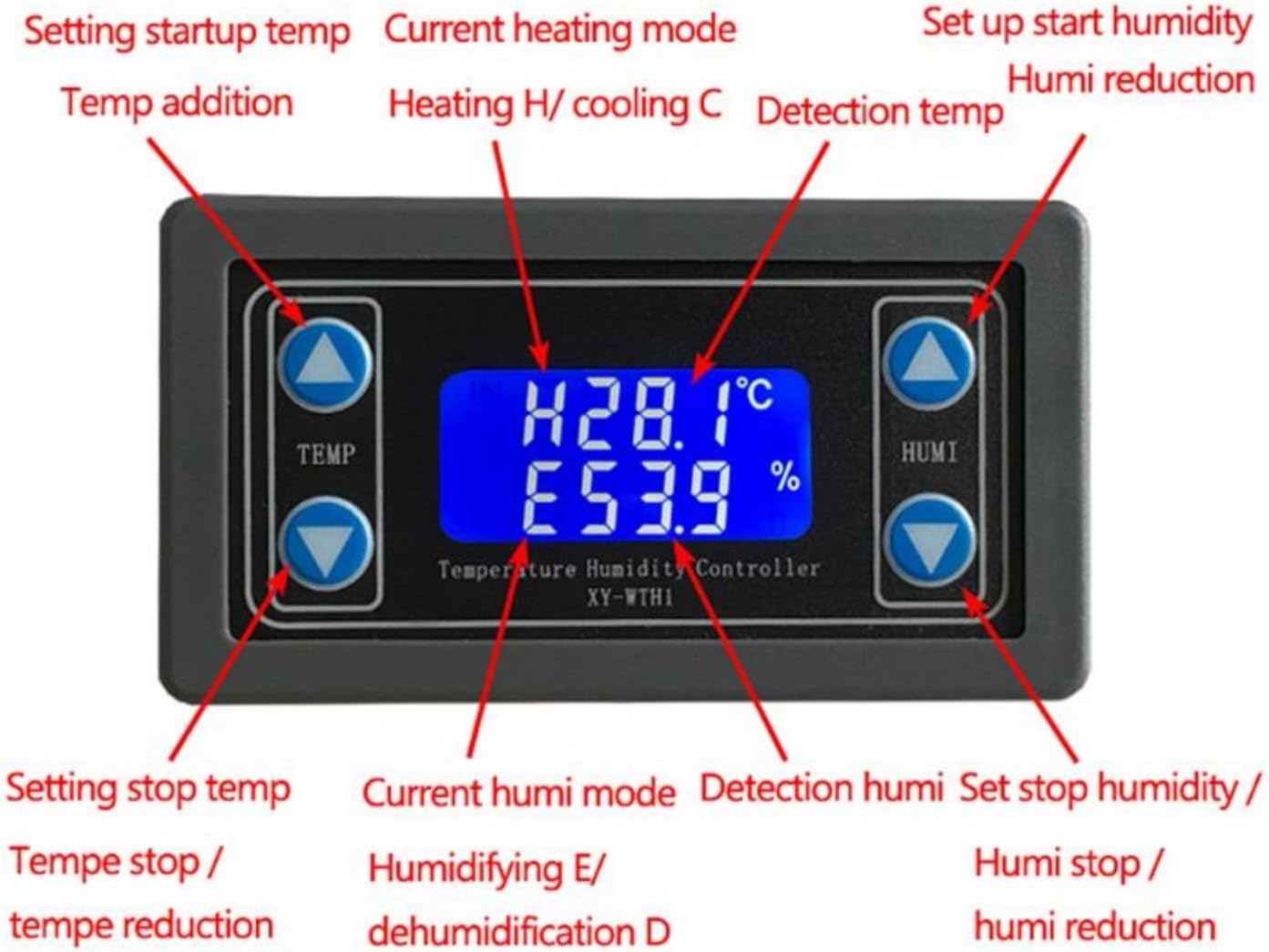 Temperature Humidity Controller Digital LCD Temperature Humidity Controller Indicators for Incubation Breeding Automatic Climate Control - Image 3