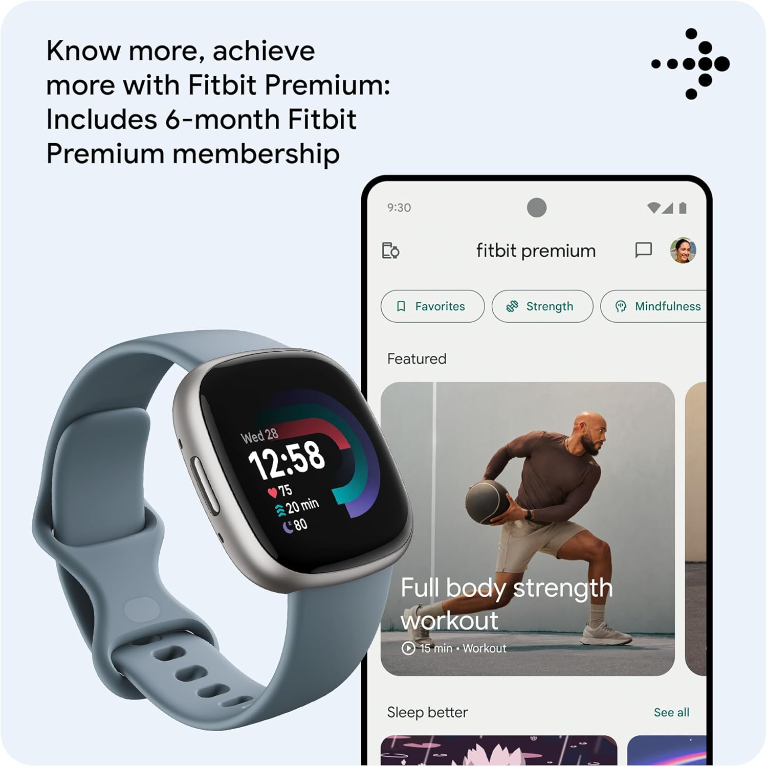 Google Fitbit Versa 4 Fitness Smartwatch with built-in GPS and up to 6 days battery life - compatible with iOS 15 or higher & Android OS 9.0 or higher - Image 8