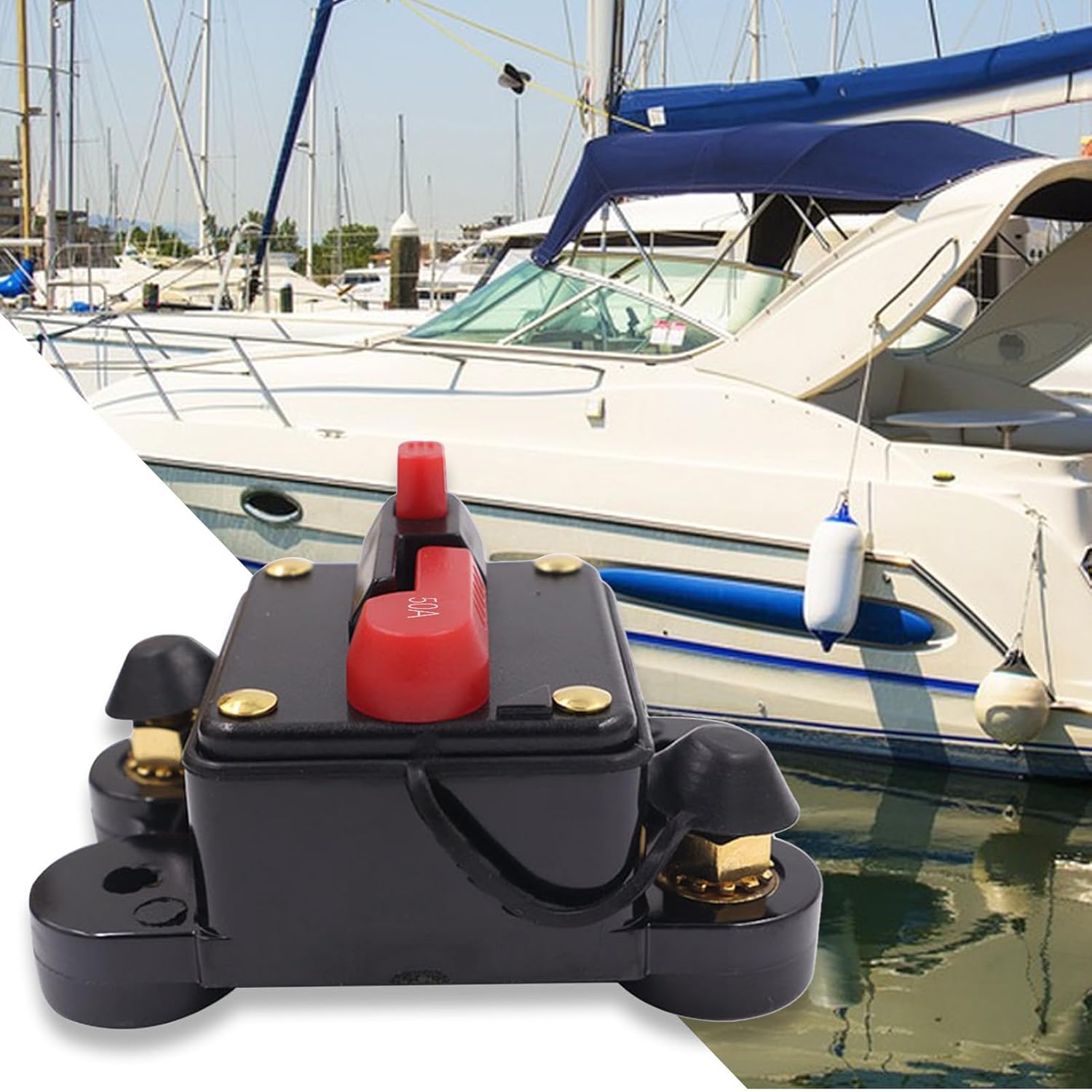 RV Circuit Breaker, Current Protector Shift, Electrical Safety Device with Trip Function for Boat Home Vehicle Outlet, Inspection Engineering Tools, Electrician Marine ATV, for Outdoor Power Control - Image 6