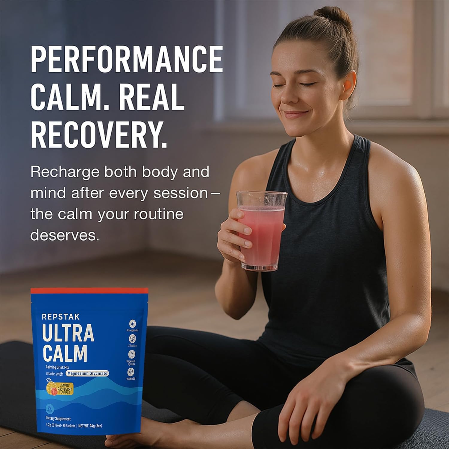 Ultra Calm Magnesium Drink Mix – Calmify Liquid Anti Stress Cortisol Drink with Magnesium Glycinate, L-Theanine & Ashwagandha – Lemon Raspberry Calm Drink for Focus & Recovery – 20 Stick Packs - Image 3