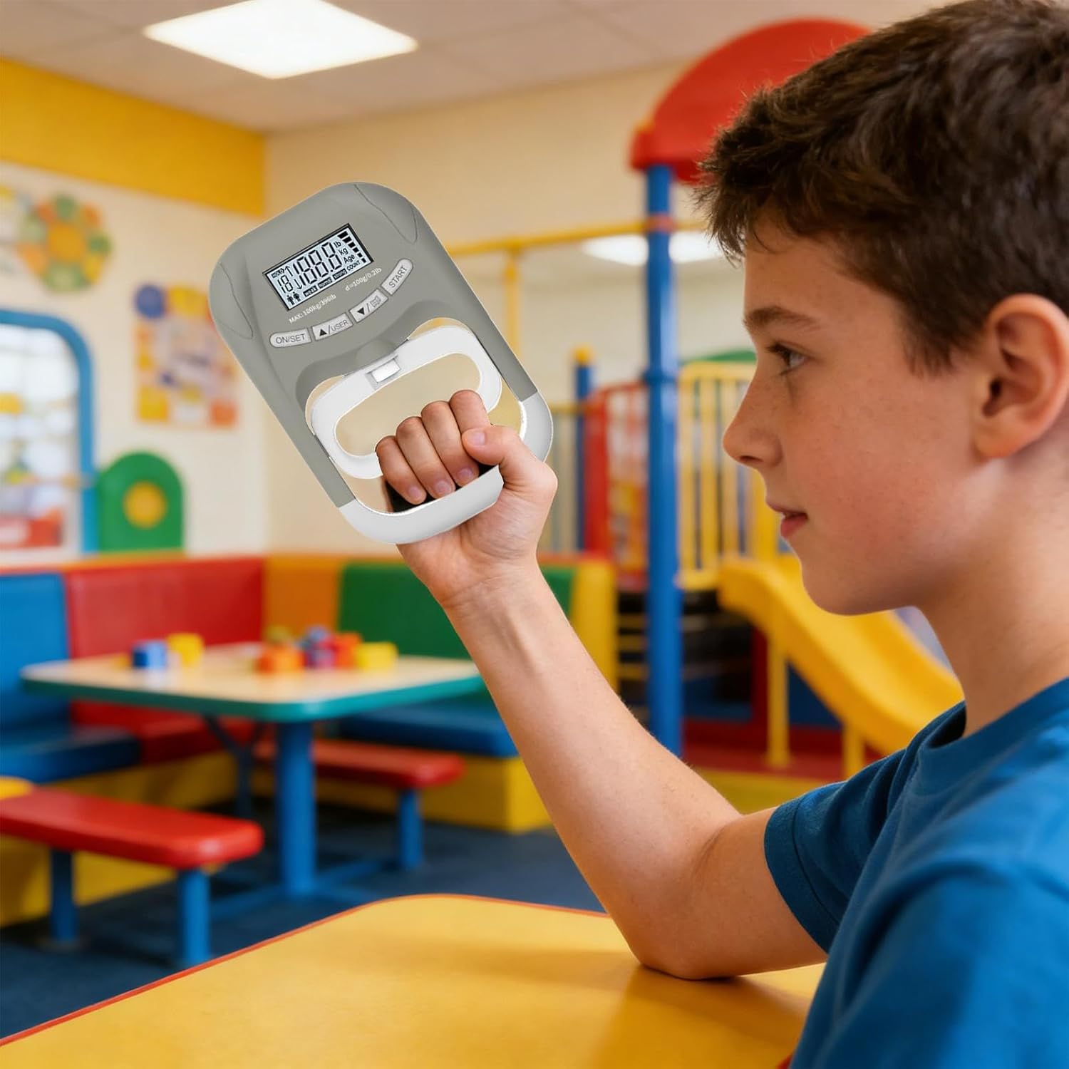 Hand Grip Tester - Digital Hand Dynamometer, Grip Strength Measurement Tool, Handheld Strengthening Equipment, LCD Backlit Results Tracking, Forearm Strength Trainer for Fitness Gym - Image 3