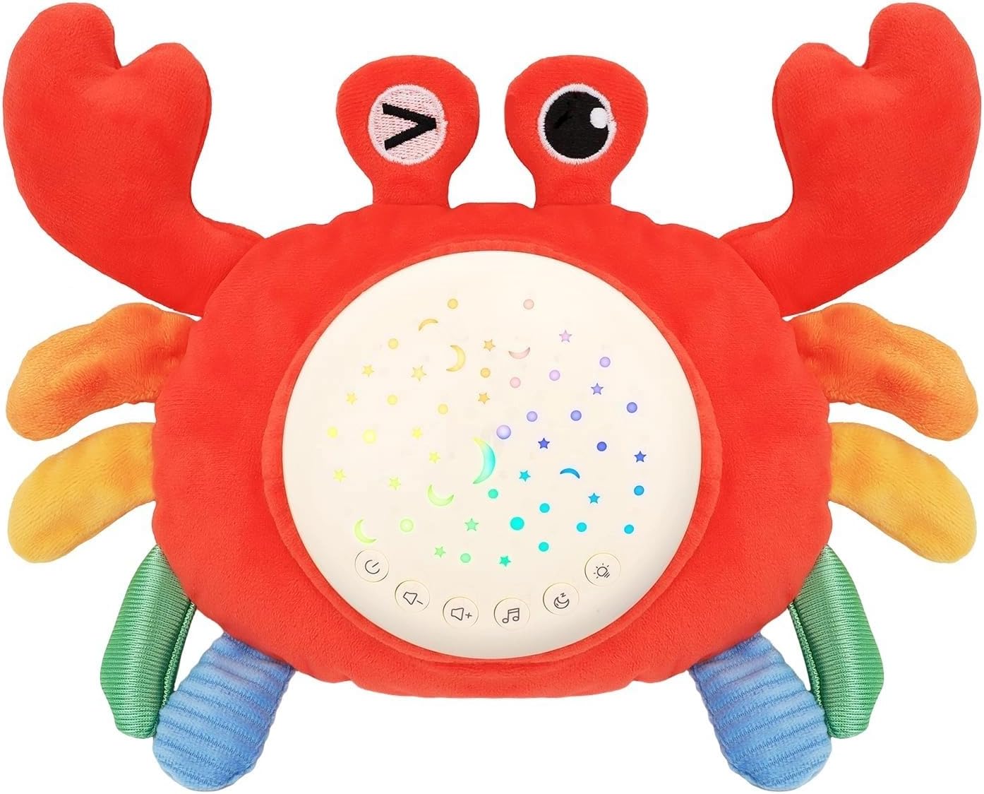 Soother with Projector Night Light Baby White Noise Sound Machine Musical Sheep Plush Toy for Newborns,Infants Night Light Star Projector