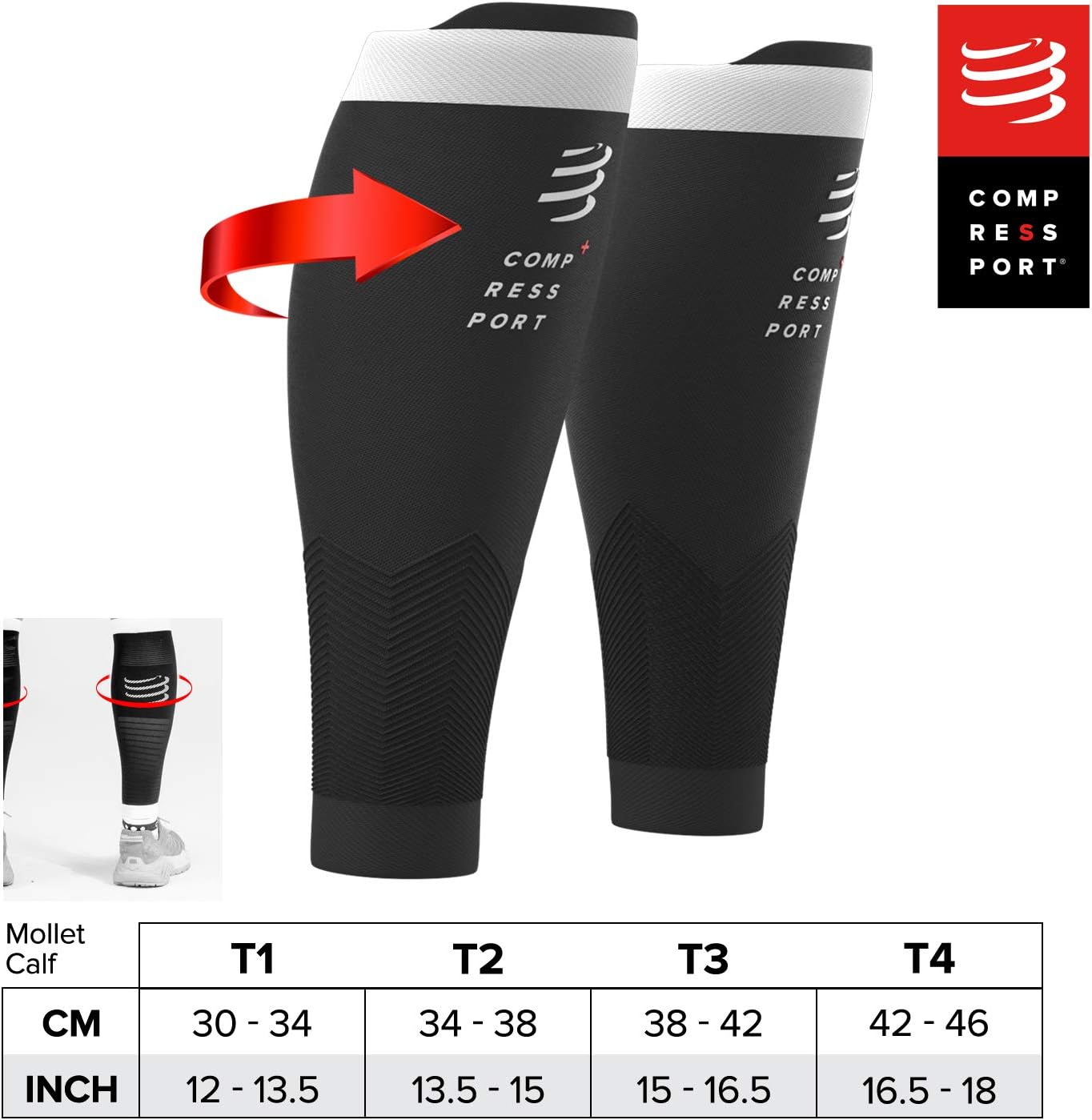 Compressport Calf Compression Sleeve – R2V2 – Muscle Protection, Performance and Recovery for Sports – Ultralight and Anti-Fatigue – Running, Cycling, Trail and Triathlon - Image 4