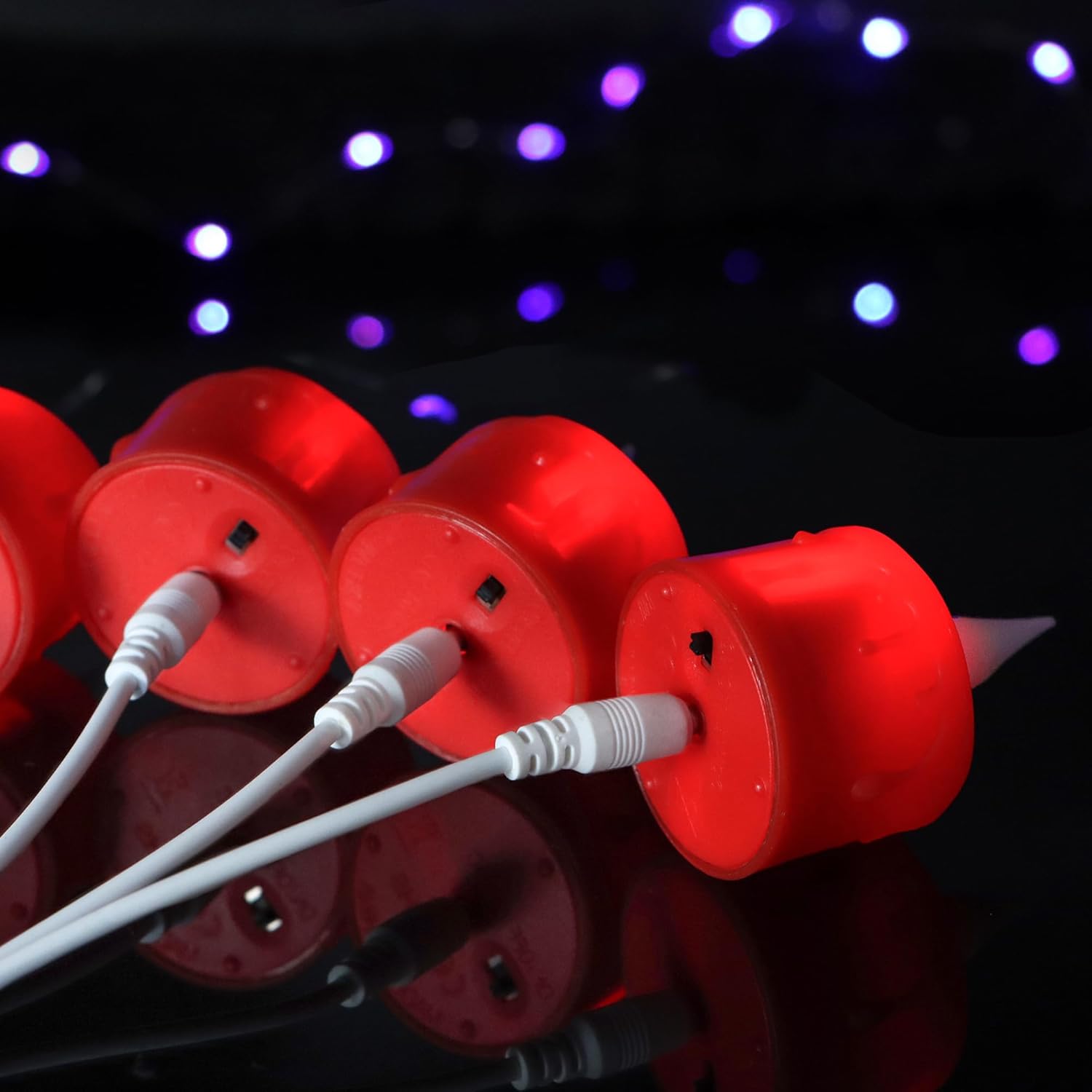 Yunsheng 12PCS Red Rechargeable LED Tea Lights Candles with Remote, 3D Wick Flickering Flameless Votive Tea Lights, Warm White Electric Fake Candles with 2USB Charging Cable, Home Decor - Image 4