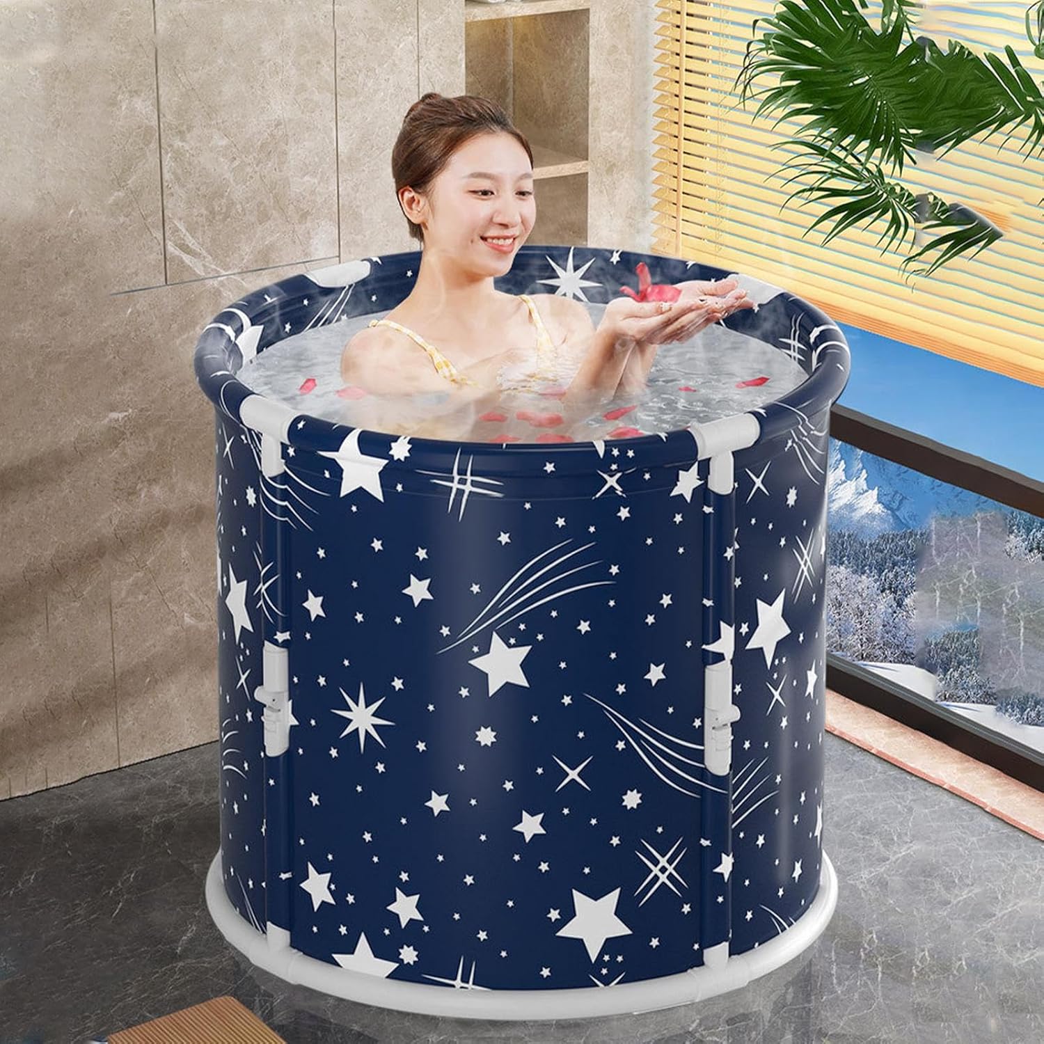 Folding Bathtub, Foldable Bathtub for Adults, Ice Bathtub for Adults, for Outdoor Athletes, Foldable for Hot Bath - Image 2
