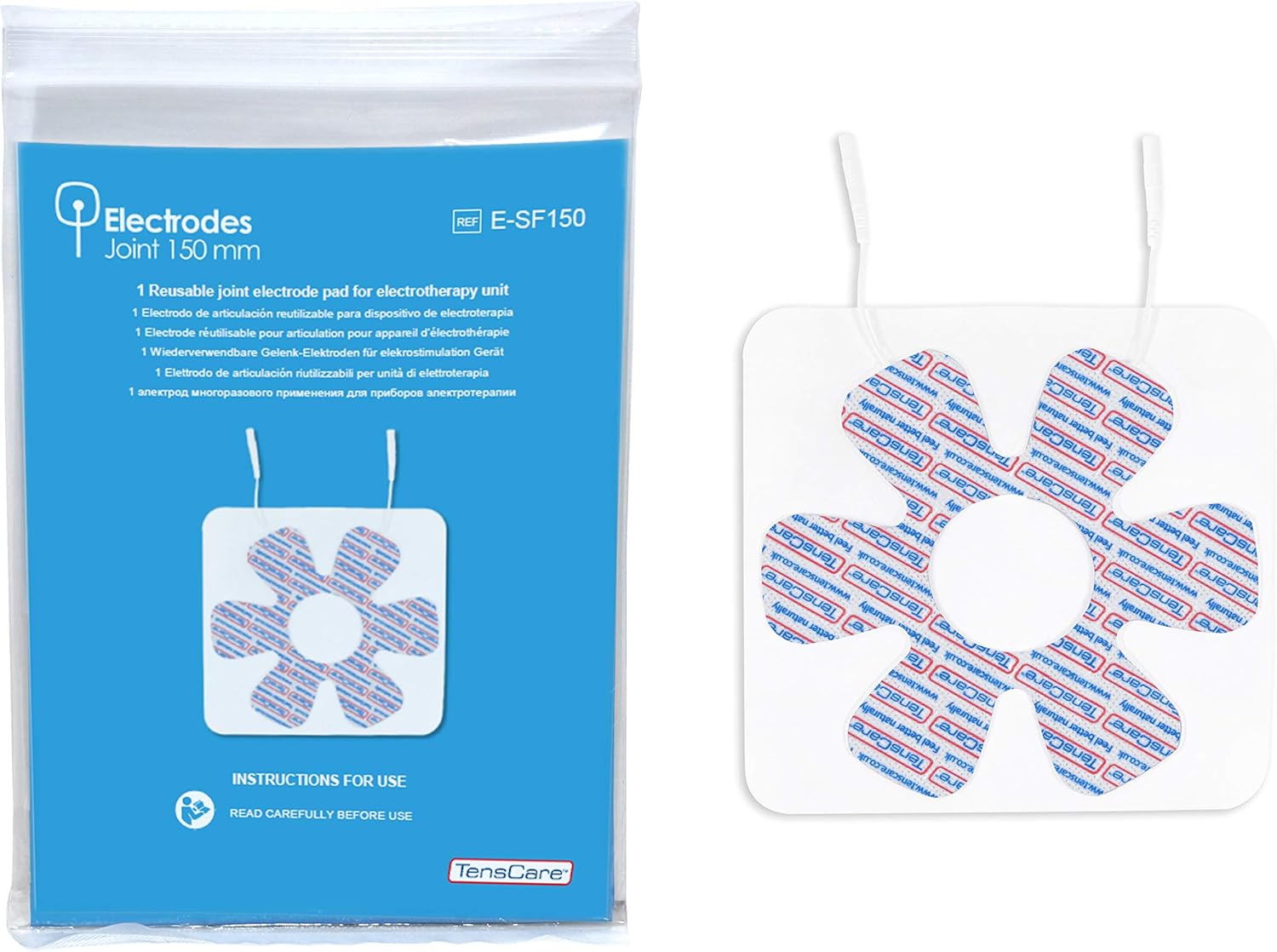 TensCare Reusable Joint Electrode Used with TENS of EMS Devices. Perfect for Large Join Areas such as Knees, Shoulders, Elbow. Helps With Rehabilitation and Pain Relief using a TENS/EMS Machine