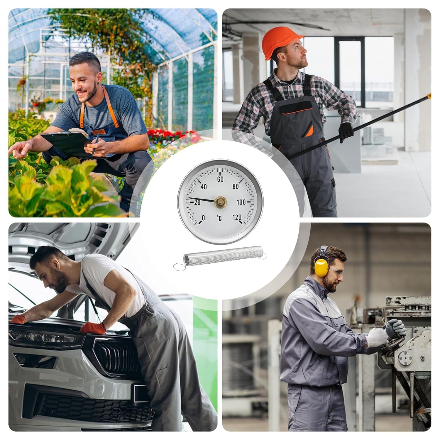 Adjustable Pipe Clamp Thermograph, 63mm Stainless Steel, Temperature Measurement Tool For Industrial Pipes, Precision Design, Energy And Steam Monitoring Accessory, Hot Oil Heat Exchanger Use - Image 8