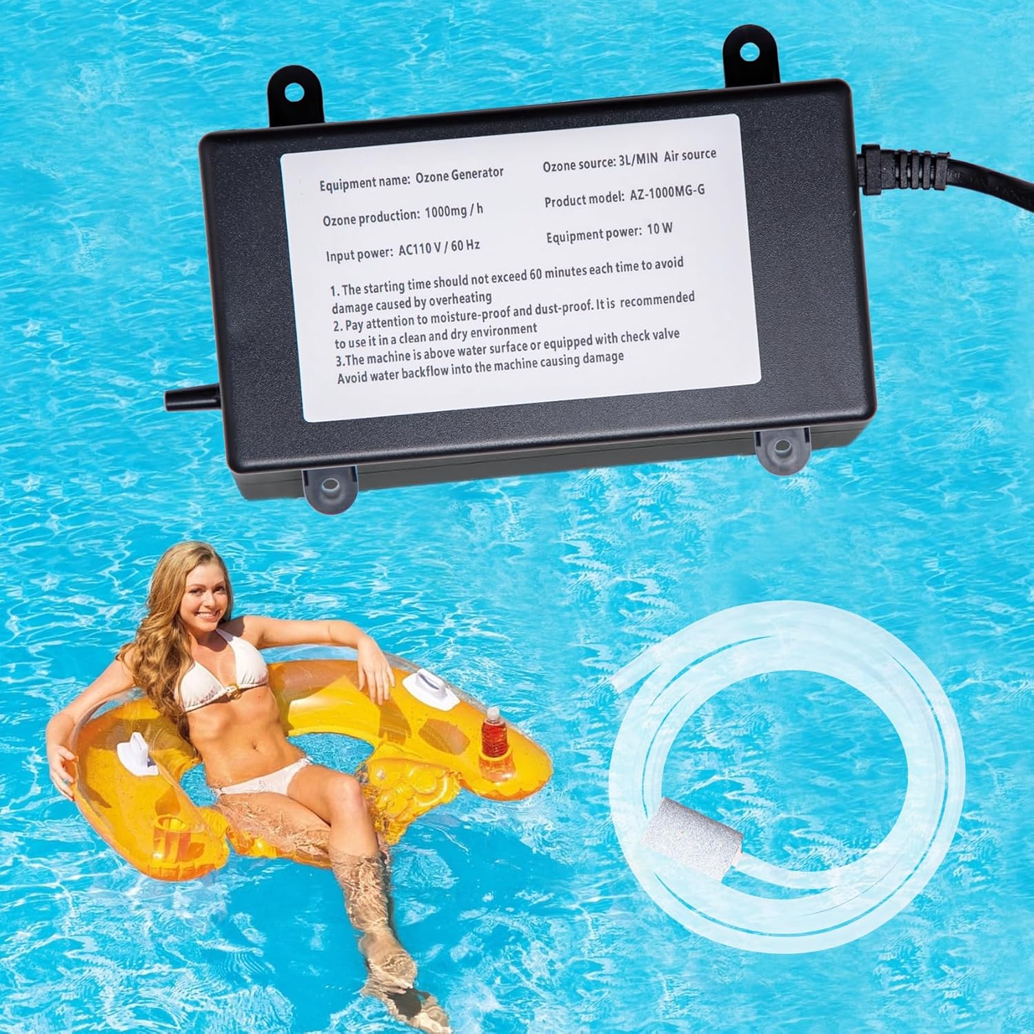 Ozone Generator for Cold Plunge, 1000mg/H Ozone Generator Fresh a Long Time and Keep Water Cold Plunge, Hot Tub, Pool Clean, Spa, Ice Bath