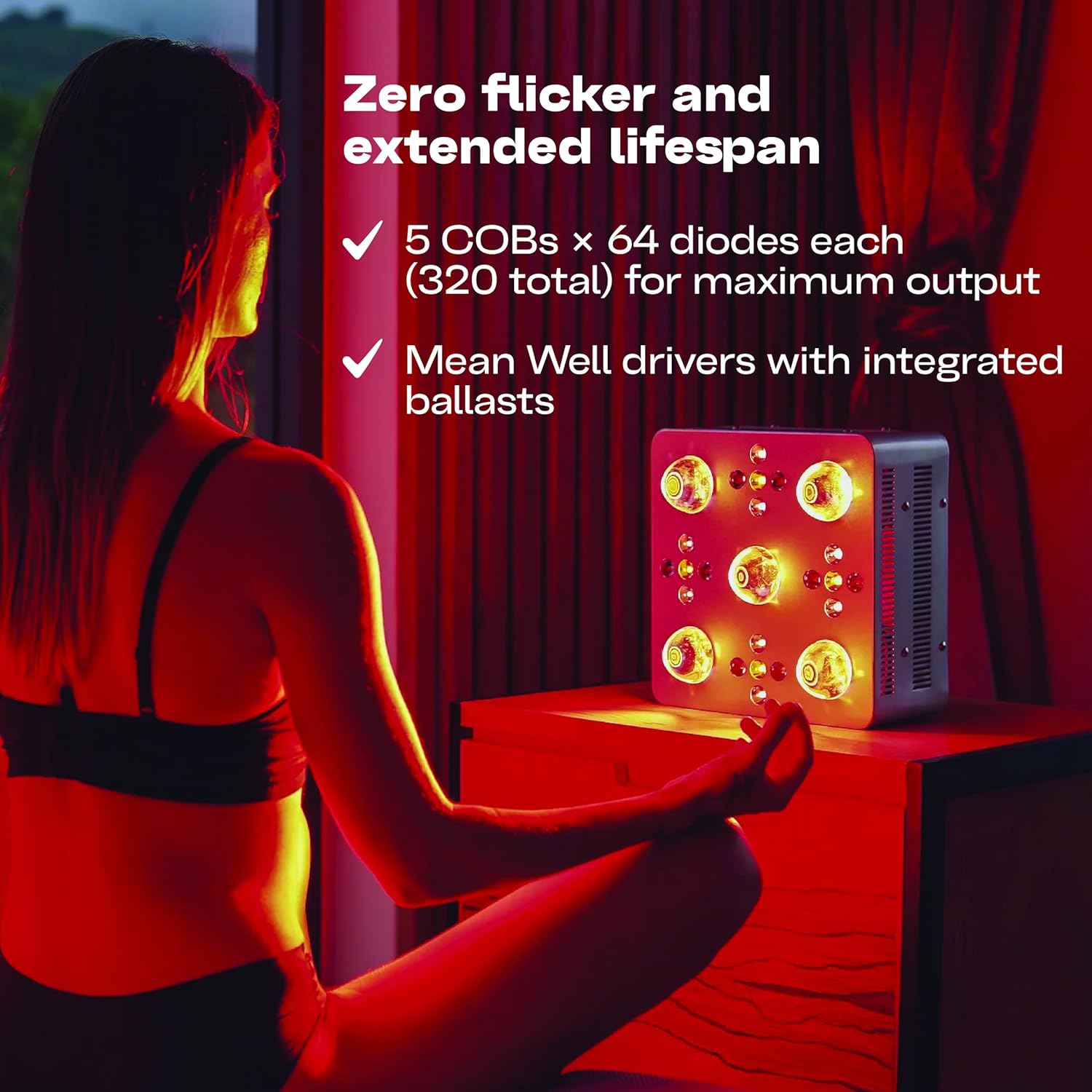 EMR-TEK Firestorm Pro | Red Light Therapy for Face & Body | High-Intensity Red & Near-Infrared Light Therapy Panel | Zero Flicker, Near-Zero EMF & Utra-Clean Light Output | Expandable, Modular Design - Image 3