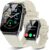 Smart Watch for Men Women Bluetooth Call, 1.85″ HD Screen Smartwatch with Heart Rate/Sleep Monitor, Sport Modes Activity Trackers IP68 Waterproof, Ivory