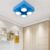 LAKIQ Modern Children Room Flush Mount Ceiling Light Fixture Acrylic Creative Colorful Block Toy Shape Kids Room Close to Ceiling Lighting for Kids Bedroom Kindergarten Playground (Square,Blue)