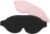 Healvian 2pcs Adjustable Blackout Sleep Mask for Men and Women, 3D Contoured Thickened Eye Shade for Night Sleep and Napping, No Pressure Lightweight Eye Cover in Pink and Black
