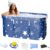Onebook Portable Foldable Bathtub, Japanese Soaking Hot SPA Bathtub, Ice Bath Tub, Starry Blue, 45.3”x23.6”x19.7”