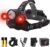 BORUIT LED Rechargeable Headlamp with Red and White Light,Super Bright 6000 Lumens 3 Modes Waterproof Camping Headlamps with Bike Clip for Hunting Running Camping Hiking
