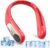 Portable Neck Fan,Personal Wearable Bladeless Fan,LED Display,4-Speeds,6000mAh USB Rechargeable,360° Strong Cooling Wind,Hands Free,White Elephant Gift,Christmas Gifts for Men Women Dad Mom (Red)