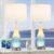 BesLowe 26in Tall Glass Table Lamps Set of 2 with 2 USB Charging Ports & LED Nightlight, Large Coastal Table Lamps for Living Room End Table, Modern Beach Lamps for Bedroom Bedside Nightstand, Blue